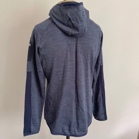 Icebreaker Merino Blue Long Sleeve Full Zip Hoodie Atom GT Jacket Sweater - L - Picture 5 of 9